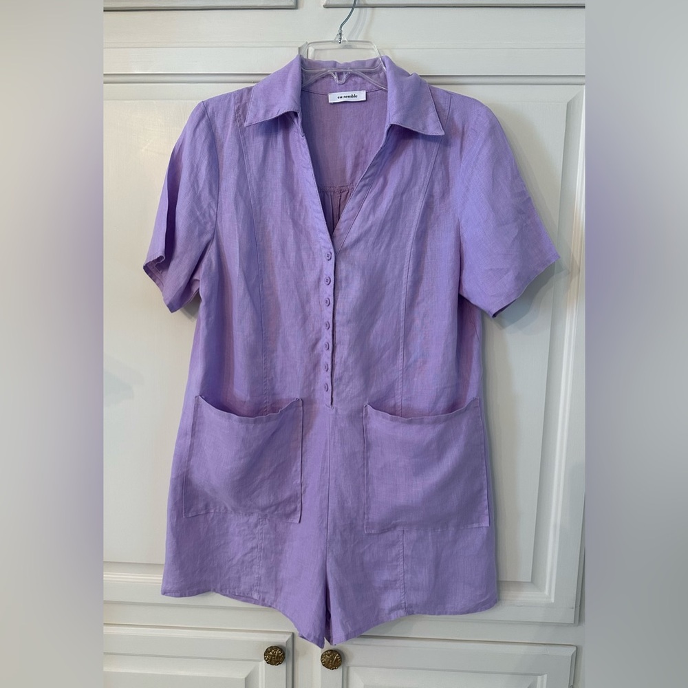 Lavender Button-Up Romper
